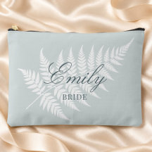 Brautname Dusty Blue White Fern Groß