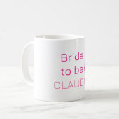 Brautname rosa Rose Kaffeetasse (Vorderseite Links)
