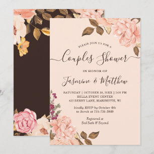 Brautpaar Dusche Einladung Blush Floral