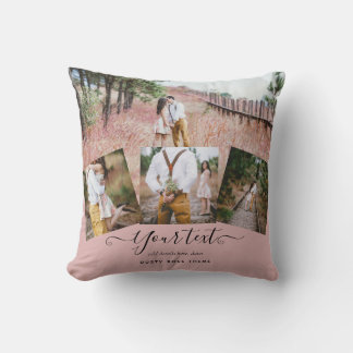 Brautpaar Hochzeit Foto-Geschenk in staubigem Rosa Kissen