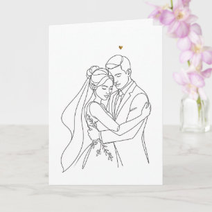 Brautpaar, Hochzeitstag Karte
