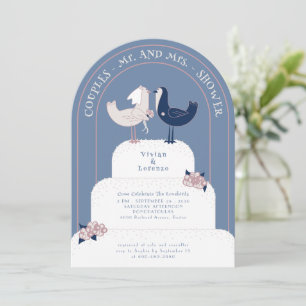 Brautpaar-Hochzeitstorte Brautbad-Couples-Shower i Einladung