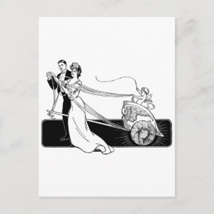 Brautpaar im Vintage-Stil Postkarte