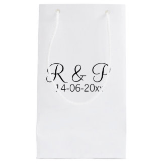 Brautpaar Name Monogramm Datum Jahr Hochzeit Roman Kleine Geschenktüte