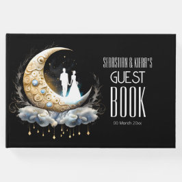 Brautpaar Silhouette Halbmond Gästebuch
