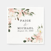 Brautpaare in Rosa und Weiß Serviette (Vorderseite)