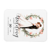 Brautpaare mit Aquarellfarbenehmung Magnet (Horizontal)