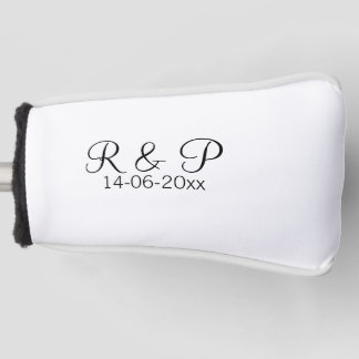 Brautpaarname Monogramm Datum Jahr Hochzeit Romant Golf Headcover