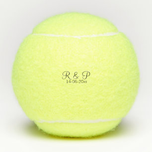 Brautpaarname Monogramm Datum Jahr Hochzeit Romant Tennisbälle