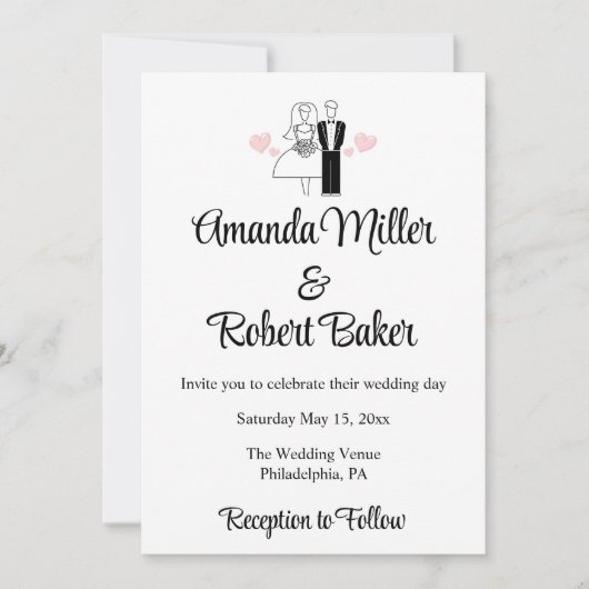 Brautpaarung Einladung (Vorderseite)