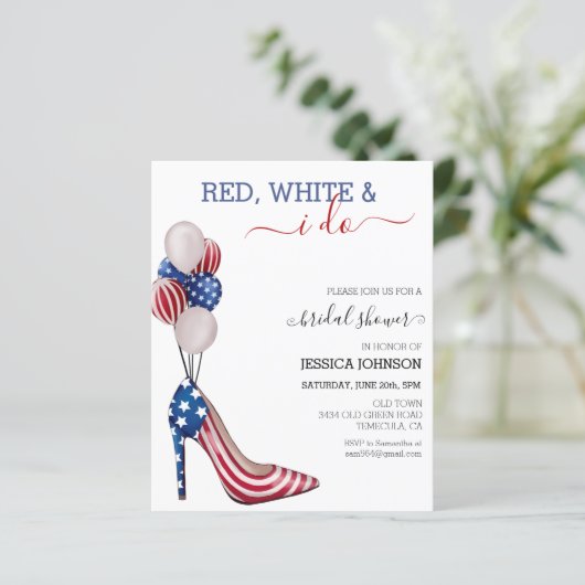 Brautparty 4. Juli Rot Blau (Stehend Vorderseite)