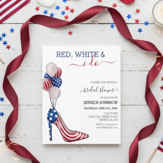 Brautparty 4. Juli Rot Blau