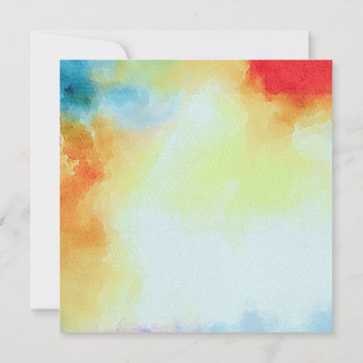 Brautparty "Abgeblendete Wasserfarben - Rote Wildb Einladung (Rückseite)