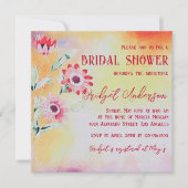 Brautparty "Abgeblendete Wasserfarben - Rote Wildb Einladung (Vorderseite)