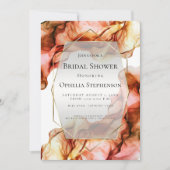 Brautparty | Abstrakte Aquarellfarben Herbstfarben Einladung (Vorderseite)