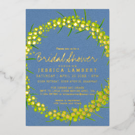 Brautparty Acacia Gelbe Kunst Blume Folieneinladung