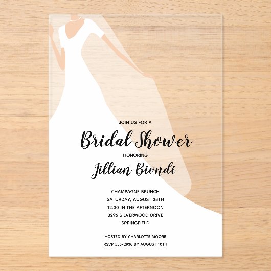 Brautparty Acryleinladungen (Vorderseite)