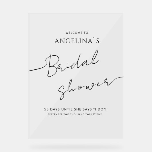 Brautparty Acrylic Sign WELCOME Acrylschild (Vorderseite)