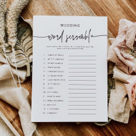 Brautparty Activity Card Word Scramble Game Einladung