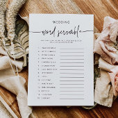 Brautparty Activity Card Word Scramble Game Einladung