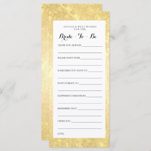 Brautparty Advertise Card Goldene Foil Paradies Co (Vorne/Hinten)