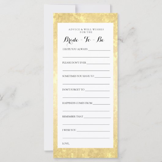 Brautparty Advertise Card Goldene Foil Paradies Co (Vorderseite)