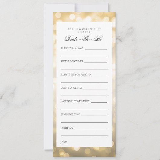 Brautparty Advertising Cards Gold Glitzer Lights Einladung (Vorderseite)