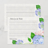 Brautparty Advice Bride Blue Hydrangea Floral Postkarte (Vorne/Hinten)
