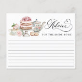 Brautparty Advice Card - Tee-Party Thema (Vorderseite)