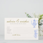 Brautparty Advice Game Tee Set China Lace Gold Briefpapier (Stehend Vorderseite)