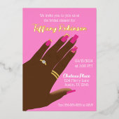 Brautparty African American Real Folieneinladung (Vorderseite)