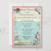 Brautparty Alice im Wunderland ist nicht zu spät Einladung (Rückseite)