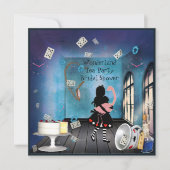 Brautparty Alice & Pink Flamingo Wonderland Einladung (Vorderseite)