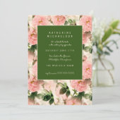 Brautparty | Alt modische Cabbage-Rose Einladung (Stehend Vorderseite)