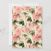 Brautparty | Alt modische Cabbage-Rose Einladung (Rückseite)