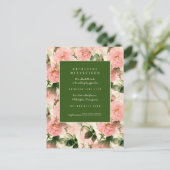 Brautparty | Alt modische Cabbage-Rose Postkarte (Stehend Vorderseite)