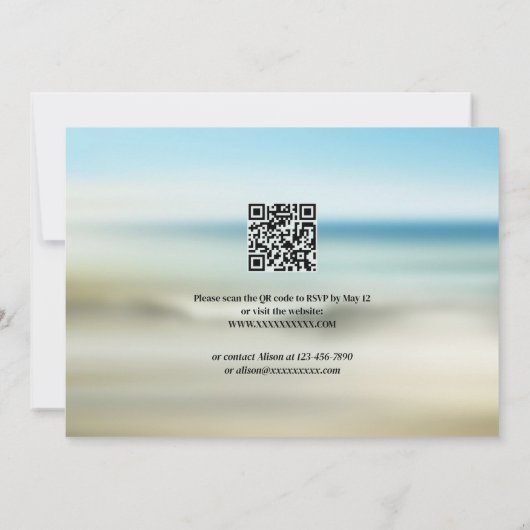 Brautparty am Strand Einladung (Rückseite)