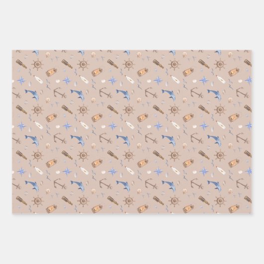 Brautparty an der blauen Küste Geschenkpapier Set (Vorderseite 3)