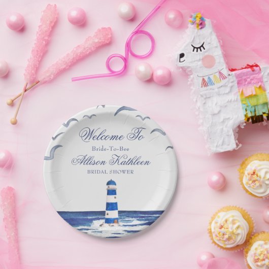 Brautparty an der blauen Küste Pappteller (Party)