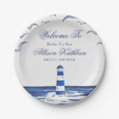 Brautparty an der blauen Küste Pappteller (Vorderseite)