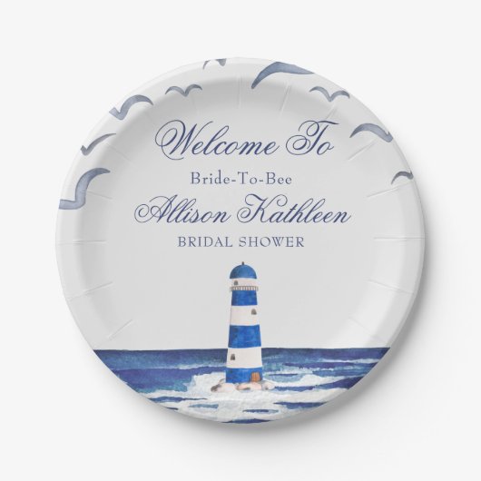 Brautparty an der blauen Küste Pappteller (Vorderseite)