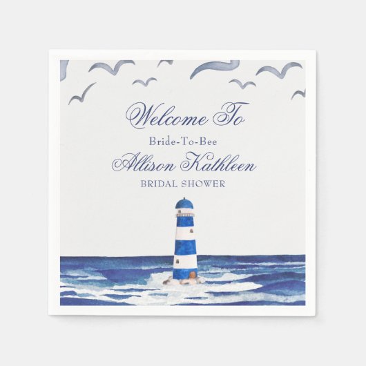 Brautparty an der blauen Küste Serviette (Vorderseite)