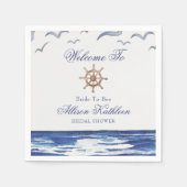 Brautparty an der blauen Küste Serviette (Vorderseite)