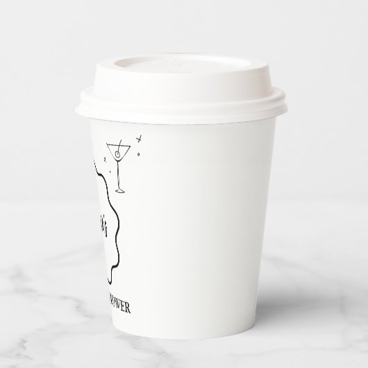 Brautparty an der schwarzen und weißen Ränder Pappbecher (Links)