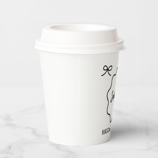 Brautparty an der schwarzen und weißen Ränder Pappbecher (Rechts)