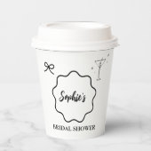 Brautparty an der schwarzen und weißen Ränder Pappbecher (Vorderseite)