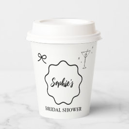 Brautparty an der schwarzen und weißen Ränder Pappbecher