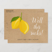 Brautparty Ändern Sie das Datum Skript Lemons Rust Ankündigungspostkarte (Vorne/Hinten)