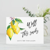 Brautparty ändert das Datum Zitronengrün Einladung (Stehend Vorderseite)