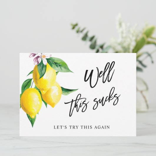 Brautparty ändert das Datum Zitronengrün Einladung (Stehend Vorderseite)